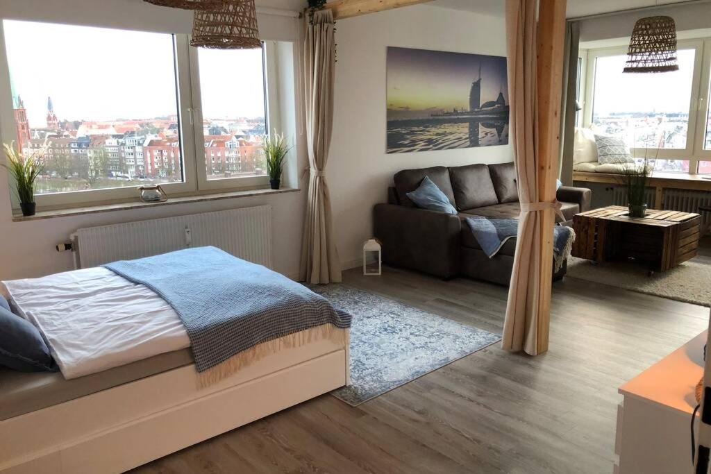 Yachtpanorama Weser Und Yachthafenblick 1 Zi 7Og Μπρέμερχαφεν Εξωτερικό φωτογραφία